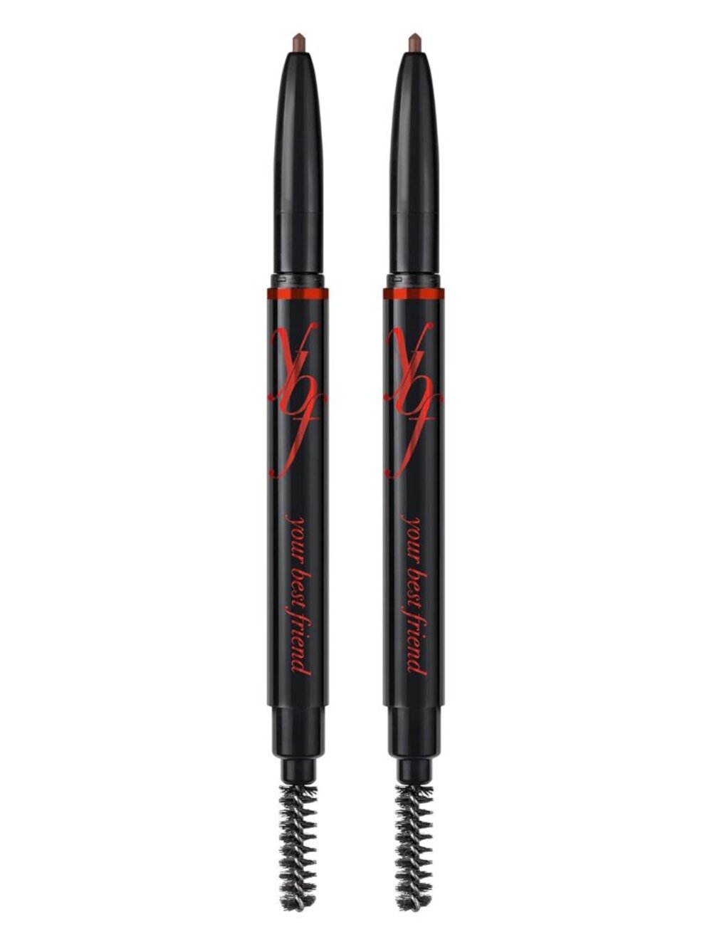 Set 2 ybf Beauty Eyebrow Pencils Universal Automatic Brow Stick + Spoolie Brush